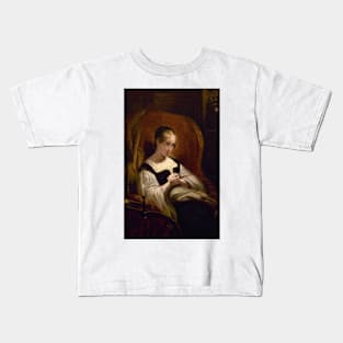 Marguerite au Rouet by Ary Scheffer Kids T-Shirt